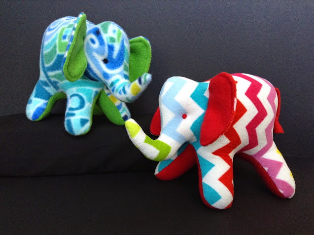 Elephant stuffed animal - Baby Zoo Animal Softies to Sew: Hand illustrated PDF Patterns