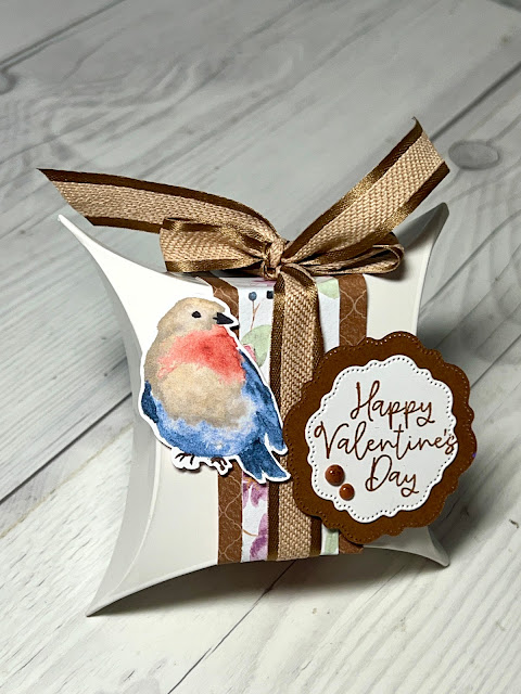 Valentine Treat holder created using 2024 Sale-A-Bration Flight & Airy Designer Series Paper