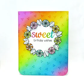Sunny Studio Stamps: Sweet Shoppe Rainbow Candy Card by Mendi Yoshikawa