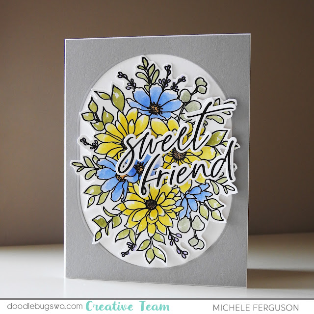 Honey Bee Stamps Daisy Layers and Spellbinders Stylish Ovals