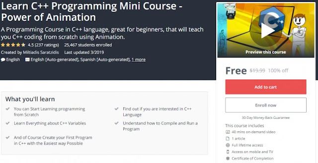 [100% Off] Learn C++ Programming Mini Course - Power of Animation| Worth 19,99$