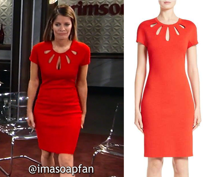 Nina Reeves, Michelle Stafford, Red Dress with Cutout Neckline, St. John, General Hospital, GH