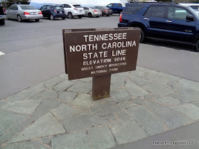 state line in Great Smoky Mountains National Park