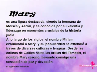 ▷ Significado del nombre Mary