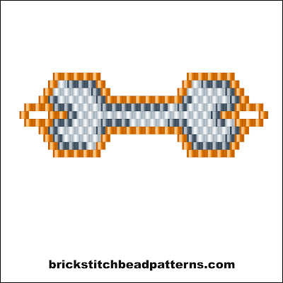 Click for a larger image of the Human Skeleton Bone Halloween brick stitch bead pattern color chart.