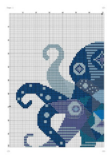 Octopus mandala cross stitch pattern - Tango Stitch