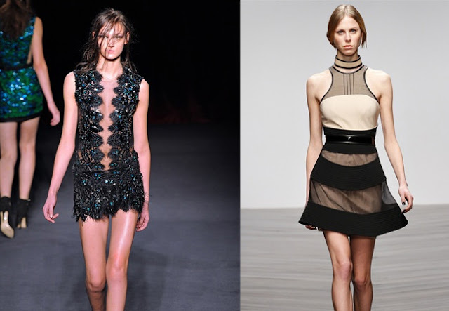 julien mcdonald fall 2013, david koma fall 2013, mesh, full skirt, sequins