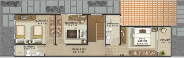 PLANO DE CASA DÚPLEX DE 150 M2