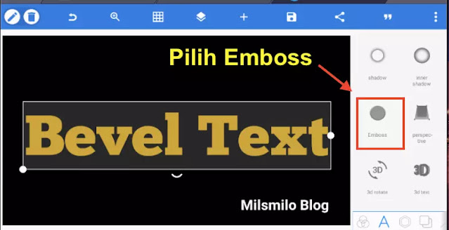 Cara Membuat tulisan efek bevel text dan efek emboss text di PixelLab, tulisan efek timbul dan cfek cahaya pada tulisan