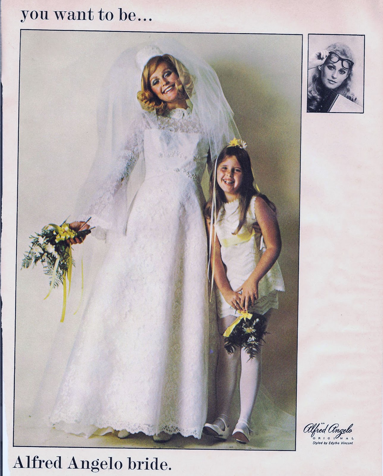 lace mermaid wedding dress with long sleeves Vintage Retro Wedding Dress Photos Bride's Spring 1970