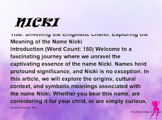 meaning of the name "NICKI"