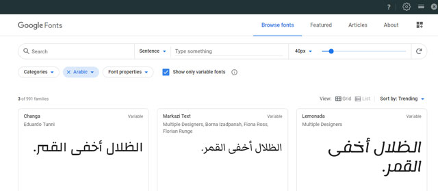 Best Arabic Google Fonts For Blogger