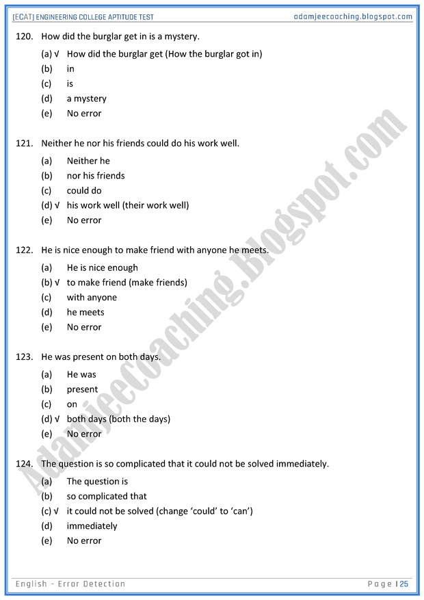 ecat-english-error-detection-mcqs-for-engineering-college-entry-test