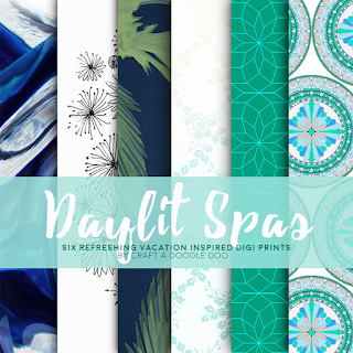 New Daylit Spas Digipapers Collection from Craft A Doodle Doo #free #digital #prints #art #scrapbooking