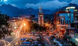 Night view of dharan city, Clock tower dharan