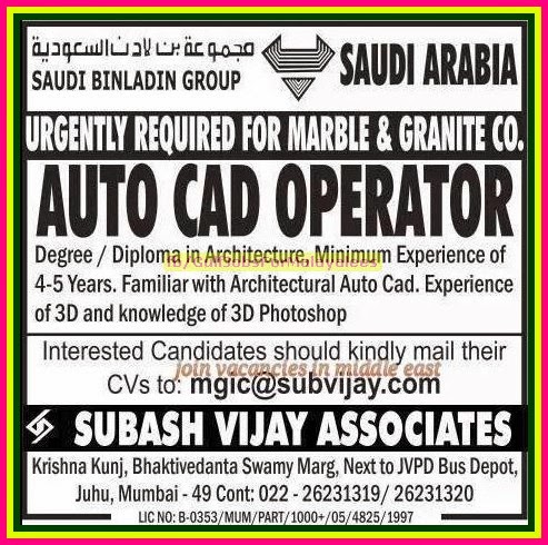 Saudi Binladen Group Job Vacancies
