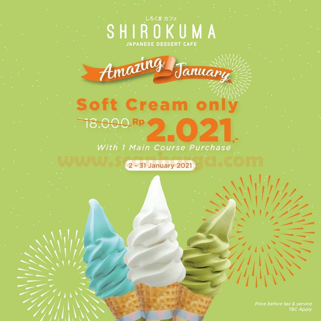 Promo Cafe Shirokuma Harga Spesial Menu SOFT CREAM hanya Rp. 2.021*