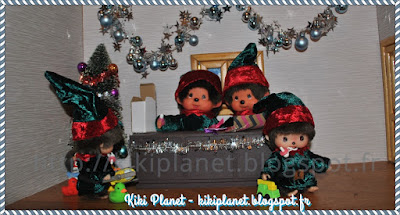 atelier du Père-Noël chez les Monchhichi et Bebichhichi - cadeaux - kiki - bubbles - diana kiki de tous les kiki