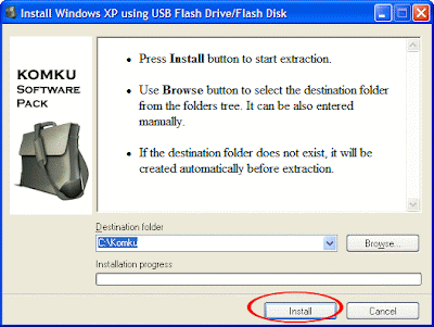 Komku-SP-usb.exe installation