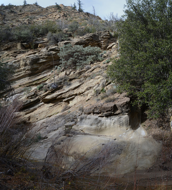 well carved cliff of sandstone