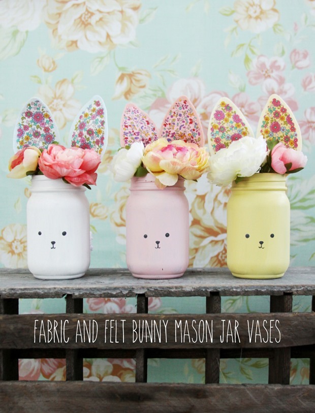 Fabric-and-Felt-Bunny-Mason-Jar-Vases