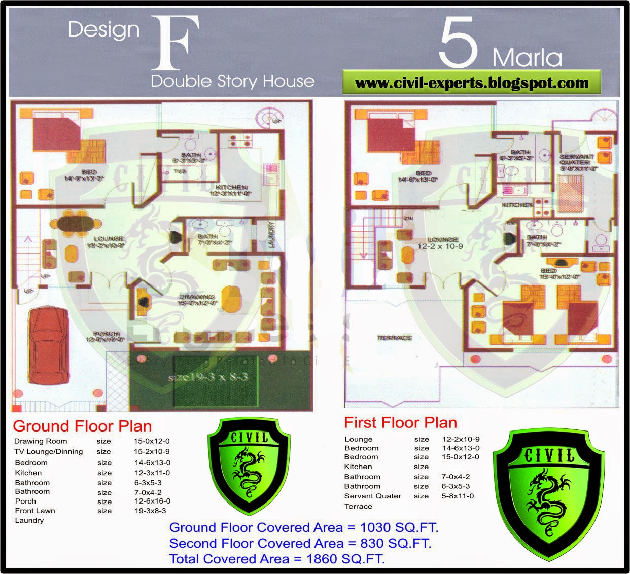 Civil Experts 5 Marla Houses Plans