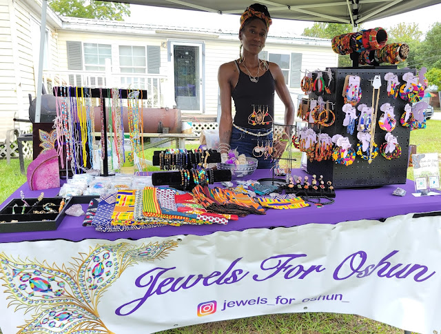 Jewels for Oshun selling original jewelry at the West Augustine Pop Up Market