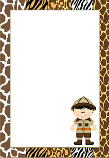 Jungle Babies: Free Printable Frames, Invitations, Cards or Labels. 