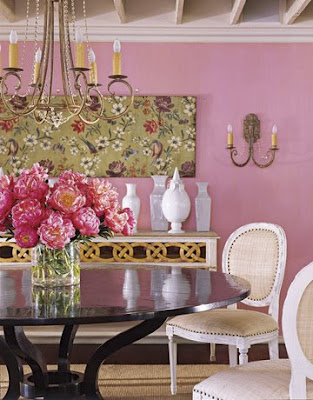 Pink dining room, dining room, interior design, home interior