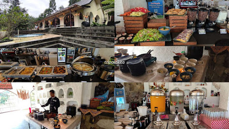 Menu sarapan di restoran atas Kopi Tubing