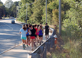 the FHS girls cross country team out for their workout