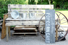 Rustic Pallet Wood Popcorn Cart, Bliss-Ranch.com