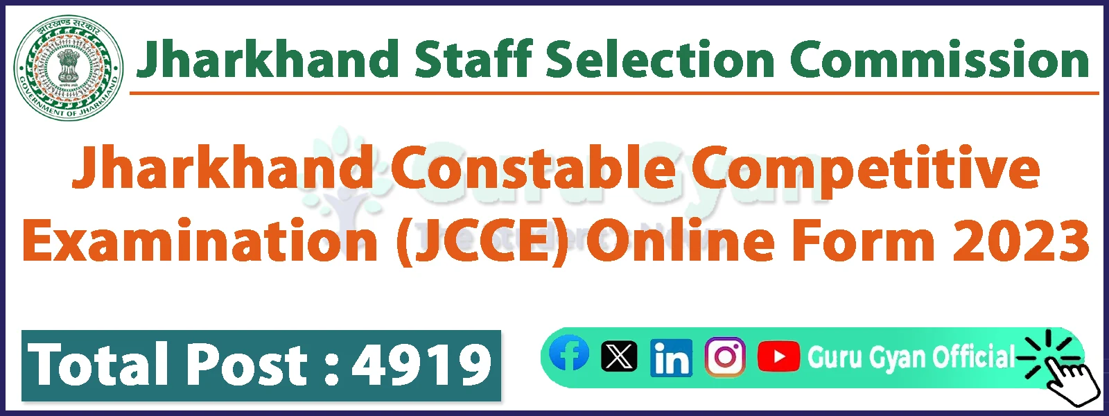 Jharkhand JSSC Constable Online Form 2024
