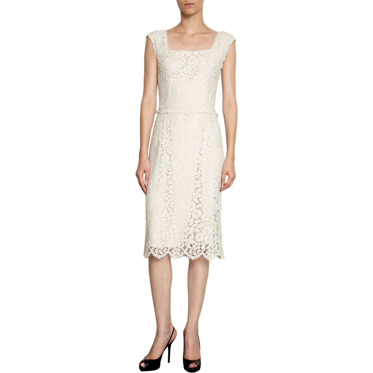 White lace sheath dress
