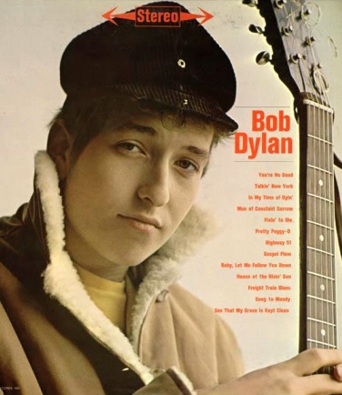 Foto de Bob Dylan en portada de disco