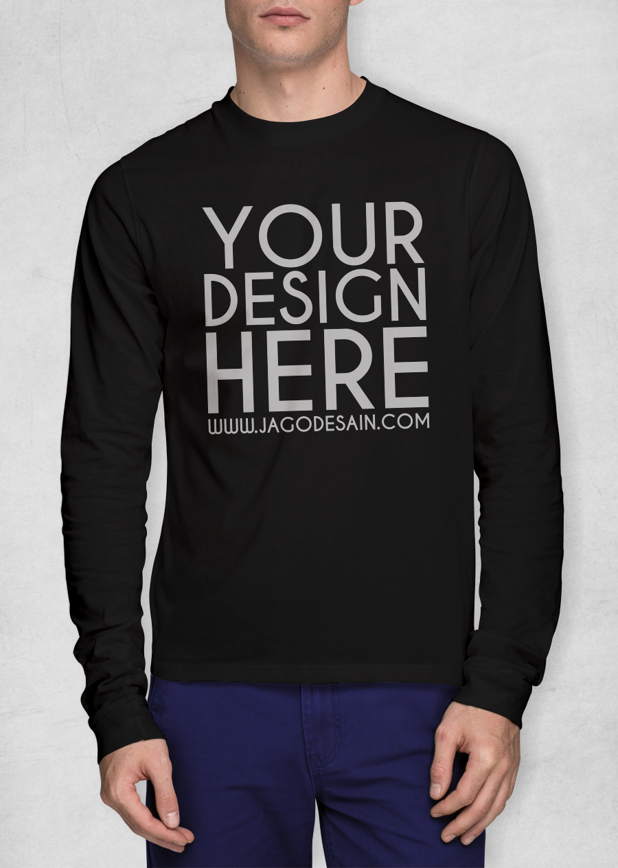 Download Download Gratis T-shirt Mockup Lengan Panjang CDR | Jago ...