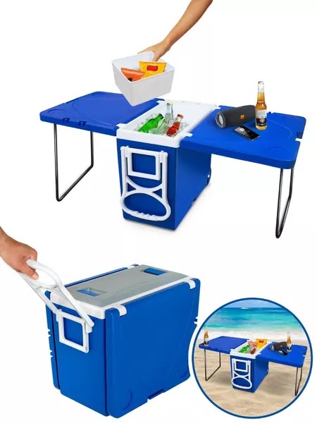 Cooler Multifuncional 3 em 1 - Super Térmica com 2 Mesas Integradas - 32 Litros
