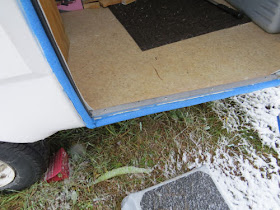 pool noodle door insulation in a fiberglass trailer