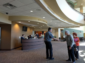 Dean being greeted at First Baptist Long Beach