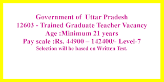 12603 - Trained Graduate Teacher Vacancy - Government of  Uttar Pradesh
