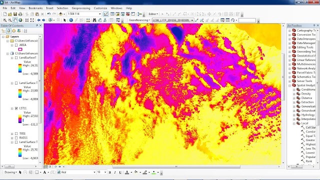 Calculating Land Surface Temperature Landsat8 by ArcGIS