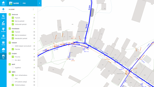 Ukázka z aplikace twiGIS M