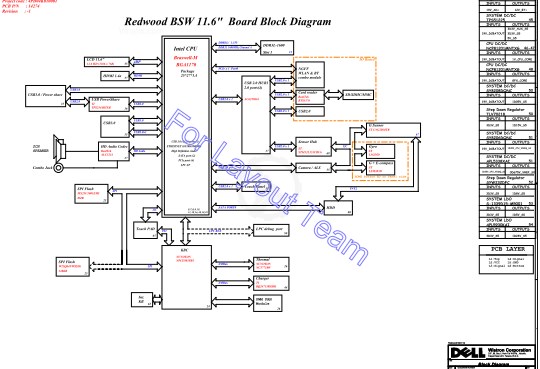 REDWOOD B-MLK MB 14274-1 475W5 SCHEMATIC DELL INSPIRON 11-3157