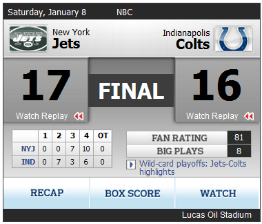 colts vs jets : : Another 2011