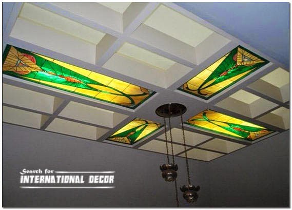 stained glass ceiling,stained glass panels,stained glass in the interior