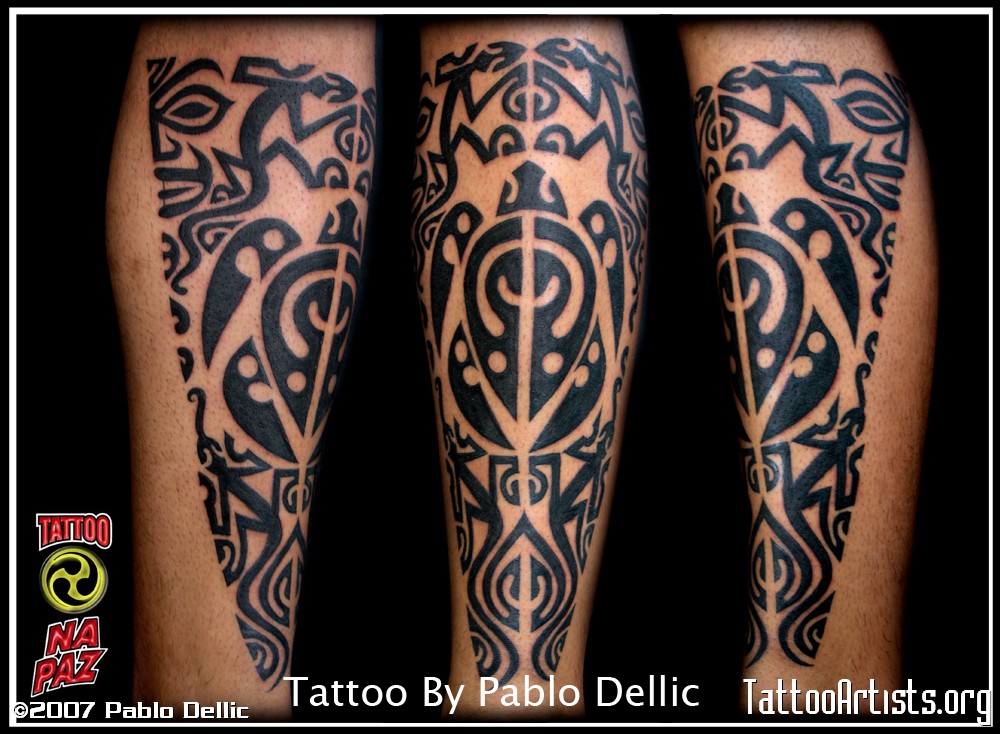 Tribal Leg Tattoo