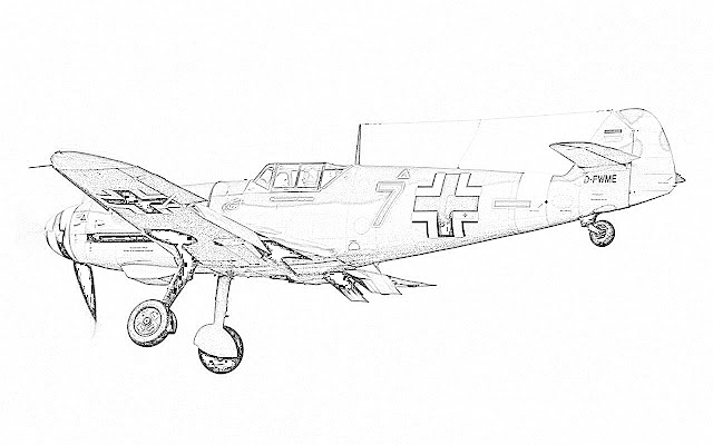 coloring page World War II fighter coloring.filminspector.com