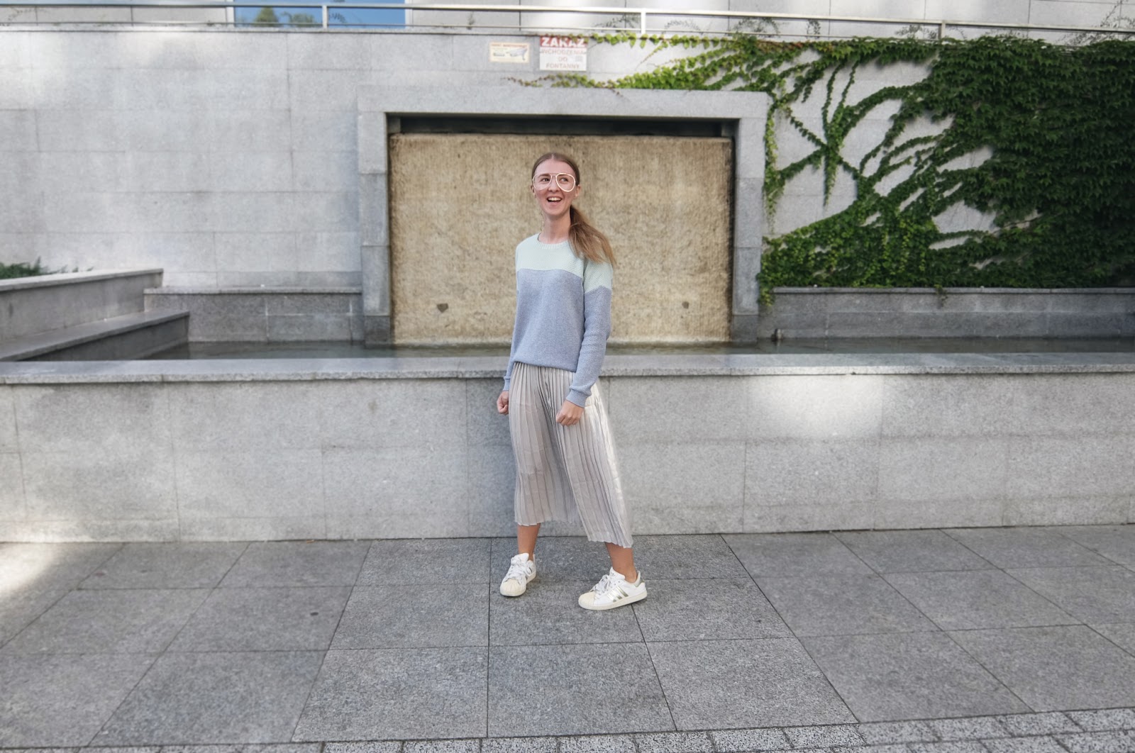  pleated skirt and adidas superstar