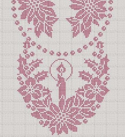 Toalhinha de Crochê Para Decoração de Natal Com Gráfico 1