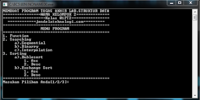 Program Lengkap Function Searching dan Sorting Struktur Data